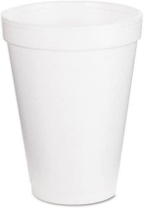 Dart Drink Foam Cups, 12 oz, White, 1000 ct