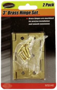 3&quot; Brass hinge set with screws - Pack of 24