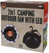 bulk buys 2 in 1 Camping Outdoor Fan with LED Light - Pack of 2