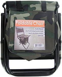 Bulk Buys Camouflage Foldable Chair with Zipper Gear Pouch - Pack of 12