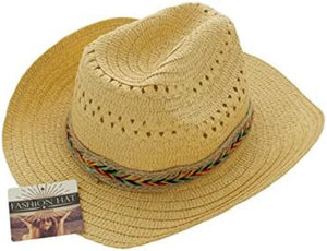 bulk buys Western Style Woven Fashion Hat - Pack of 24
