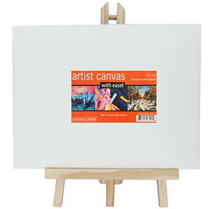 Small Artist Canvas with Wooden Easel Set - Pack of 8