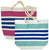 bulk buys Striped Tote Bag with Rope Handles - Pack of 4