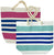 bulk buys Striped Tote Bag with Rope Handles - Pack of 8
