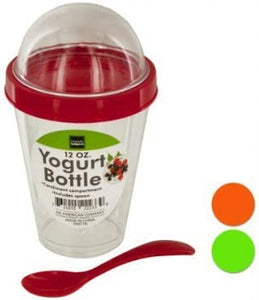 Yogurt Cup with Topping Compartment & Spoon - Pack of 8