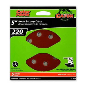 Gator 5" Red Resin 8 Hole Hook and Loop Disc 5 Pack