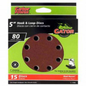 Gator 5" Red Resin 8 Hole Hook and Loop Disc 15 Pack