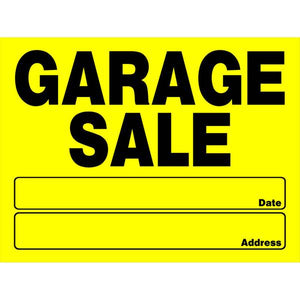 Hillman Yellow Garage Sale Sign