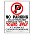Hillman 19" x 15" No Parking Plastic Sign