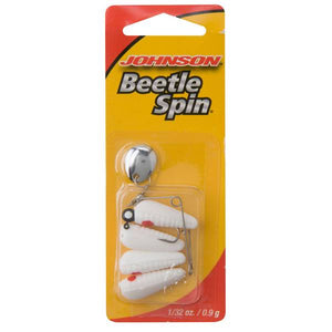 Johnson White and Red Dot Beetle Spin Lures