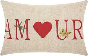 Nourison Mina Victory Mina Victory Home Amour Holiday Decorative Pillow, 12 x 18, Natural