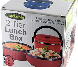 Stackable 2-Tier Lunch Box - Pack of 12