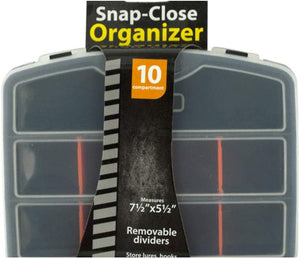 Sterling Snap-Close 10 Compartment Plastic Tool Organizer Case - Pack of 12