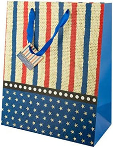bulk buys Medium Stars Stripes Gift Bag - Pack of 24