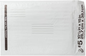 Duck Brand #5 Poly Bubble Mailer - White, 25/pk, 10.5" x 15"