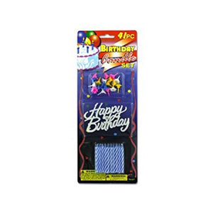 Bulk Buys PA007-72 Birthday Candle Set with Plastic &quot;Happy Birthday&quot; Topper - Pack of 72
