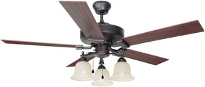 Design House 154112 Downrod Mount, 5 maple Blades Ceiling fan with 60 watts light, Brushed Bronze