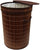 Brown Bamboo Round Folding Bamboo Laundry Hamper with Cotton Removable Lining
