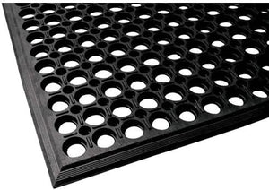 Apache Mills Work Step Industrial Wet Area Mat, 1/2-Thick, 3-Foot by 5-Foot, Black