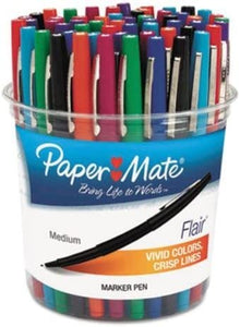 Paper Mate Flair Felt Tip Marker Pen, Assorted Ink, Medium, 48 Pens/Set (PAP4651) by Paper Mate
