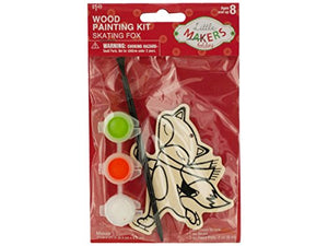 bulk buys Holiday Skating Fox Wood Painting Kit - Pack of 72