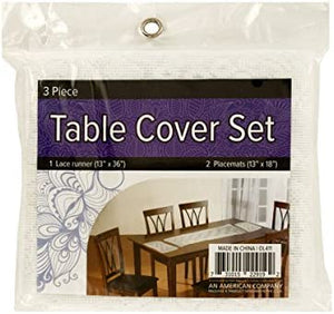 Lace Table Cover Set With Placemats - Pack of 12