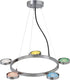 Lite Source LS-18745MULTI Sherbet 5-Lite Ceiling Lamp, Polished Steel with Multi Glass Shade