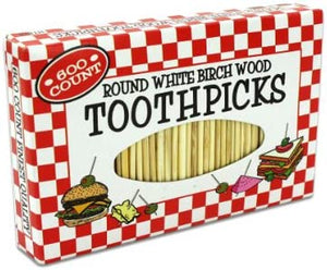 Bulk Buys HT876-96 Round Beige Wood Toothpicks - Pack of 96