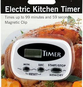 Electric Kitchen Timer with Magnetic Clip - Pack of 8