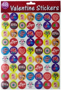 48pk valentine stickers Case of 24