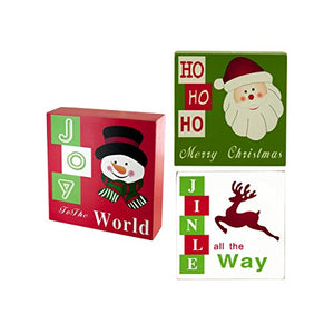 Holiday Theme Wood Block Sign-Package Quantity,12