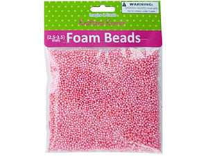 Pink Foam Craft Beads - Pack of 54