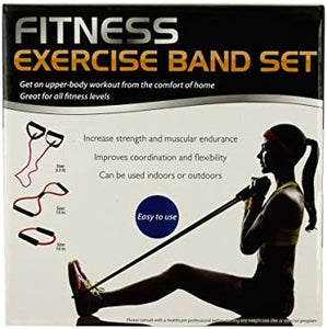 Bulk Buys Fitness Exercise Band Set with Storage Bag - Pack of 3