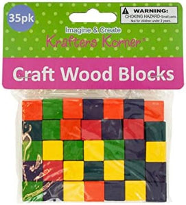 Krafters Korner Colored Wooden Craft Blocks 24-PK
