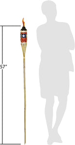 TIKI Brand Americana Patriotic Bamboo Torch with FlameKeeper Technology