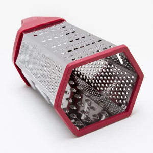 Cook's Corner 9" Stainless Steel Hex Grater - Red Trim
