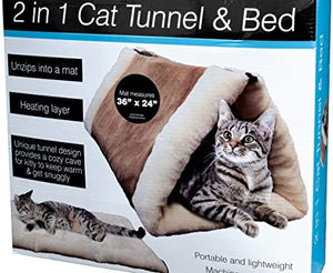 Bulk Buys 2 In 1 Cat Tunnel &amp; Bed with Heating Layer - Pack of 3