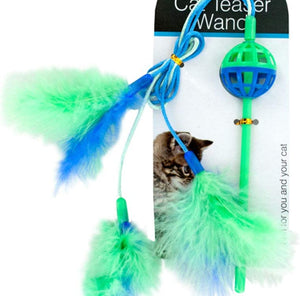Tiny's Cat Teaser Wand with Feathers - 24 Pack