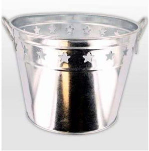 New - Tin bucket with stars - Case of 24 by bulk buys