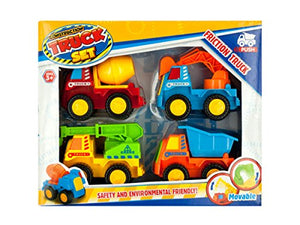 Friction Construction Truck Set - Pack of 4