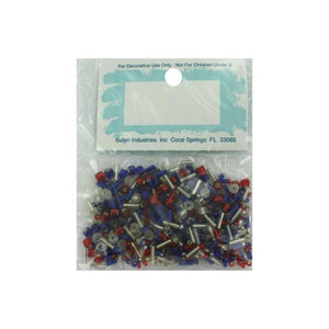 red white blue silver e-bead mix - Pack of 75