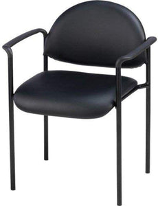 Lorell Reception Guest Chair, 23-3/4 by 23-1/2 by 30-1/2-Inch, Black Vinyl