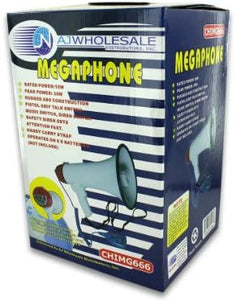 4 Packs of 30w abs megaphone w/ music switch/ safety siren requires 6 "