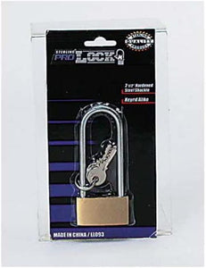 Long Shank Brass Lock With Keys - Case of 96