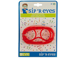 bulk buys Sip R Eyes Drinking Straw Glasses - Pack of 48