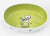 Pet Rageous 2-Cup Silly Kitty Oval Bowl, White/Lime Green