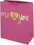 Bulk Buys Party Decorative Me & You' Medium Gift Bag with Pink Organza Handles - 36 Pack