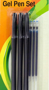 Bulk Buys School Office Supplies 3 Piece Gel Pens Set with Refills - Pack of 24