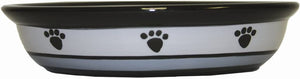 PetRageous Oval Metro Paws Stoneware Cat Bowl 6.25-Inch Wide