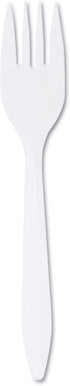 Dart Style Setter Medium weight Plastic Forks, White - 1000/Carton